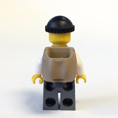 LEGO Minifigure-Police - City Bandit Male with Orange Vest, Black Knit Cap, Moustache Curly Long (60139)-Town / City / Police-CTY754-Creative Brick Builders